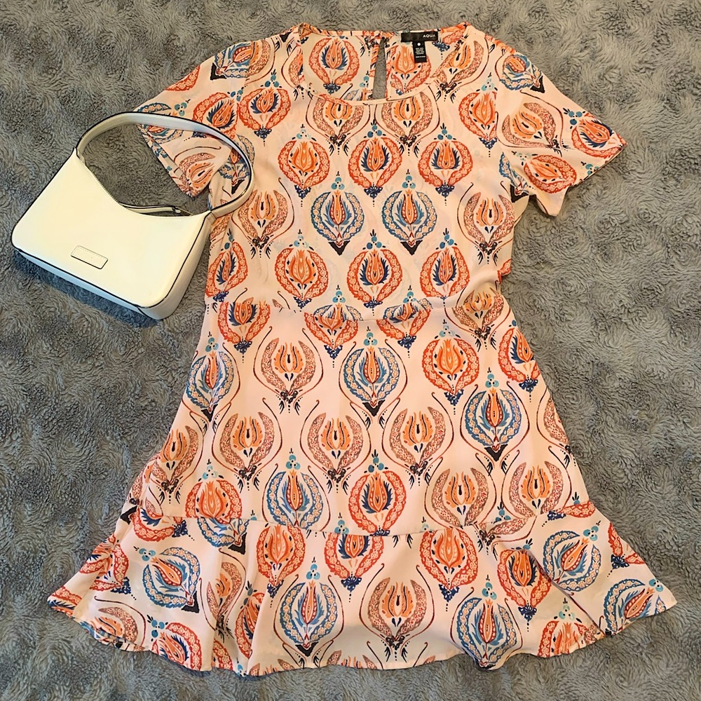 Aqua Pink Flare Dress